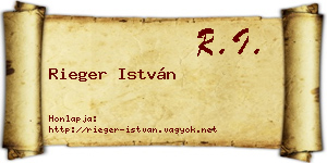 Rieger István névjegykártya